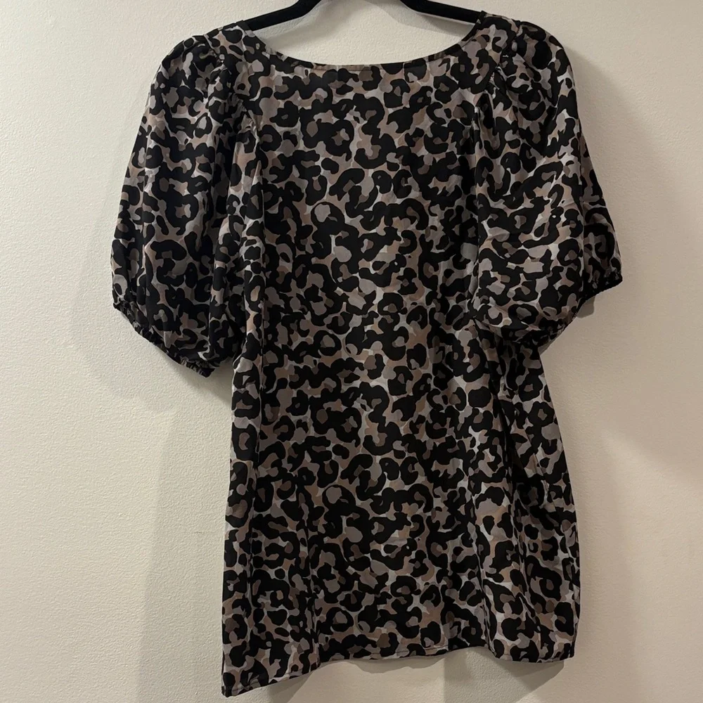 Loft | Leopard Print Puff‎ Sleeve Top